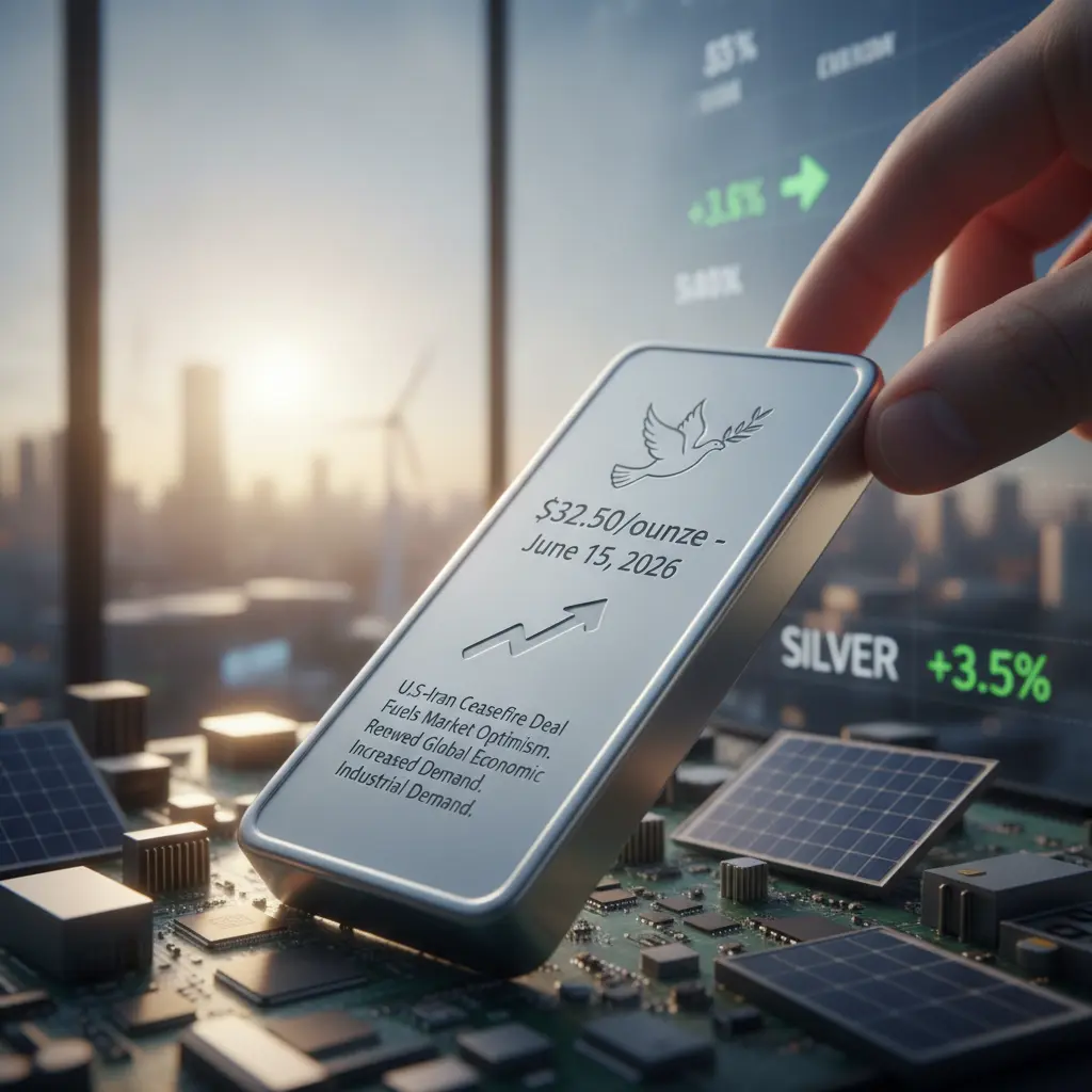 Silver Prices Surge Past $32.50 as U.S.-Iran Ceasefire Deal Ignites Global Market Optimism and Boosts Industrial Demand Outlook