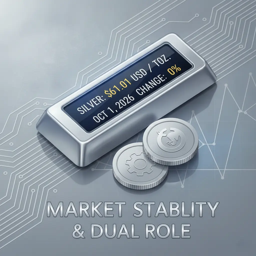 Silver Price Steady at $61.01 on Oct 1, Reflecting Market Calm